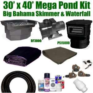  30 x 40 Mega Koi Pond Kit 8,000 GPH Pump Big Bahama 