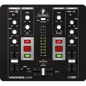  Behringer VMX100USB Professional 2 Channel DJ Mixer 