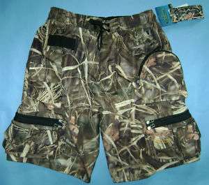 NWT $66 Realtree Fishing Hunting Camo Trunks Shorts  