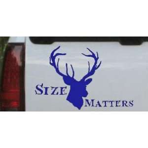  Blue 8in X 5.2in    Size Matters Big Buck Decal Hunting And Fishing 
