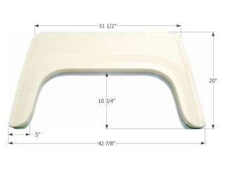42.75 x 20   Single axle fender skirt. Constructed of durable high 