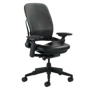  Leap Chair V2 Black Leather by Steelcase