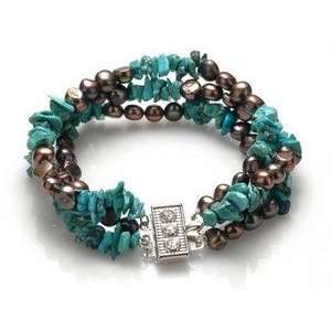  Black Pearl & Turquoise Bracelet Jewelry