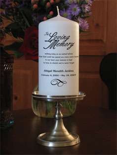   Custom In Loving Memory Candles from Goody Candles Photo Candles
