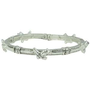  Cowboy Boot Stretchable Silver Bracelet Jewelry