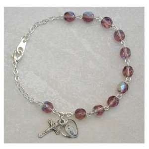   Silver Womens Rosary Bracelet Alexandrite June Birthstone. Jewelry