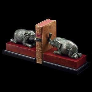    Bey Berk Brass & Burlwood Elephant Bookends