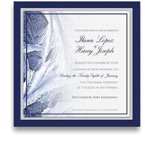  130 Square Wedding Invitations   Snowflake Frost Amor 