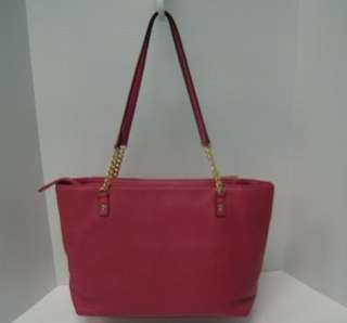   KORS ELECTRIC PINK LEATHER JET SET CHAIN TOTE 38H1YJST7L NWT MSRP $248