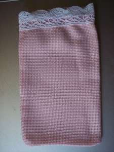 Charles Craft 14 ct pink sachet bag w/lac cross stitch  