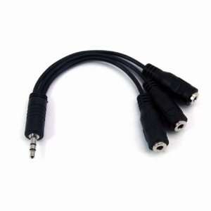  3.5mm STEREO SPLITTER CABLE 1 MALE TO 3 FEMALE / Black 