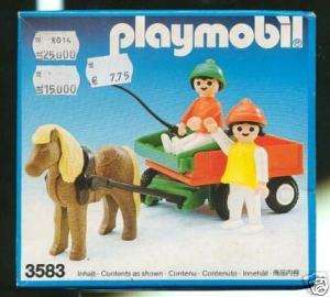 Playmobil 3583 CHILDREN & PONY WAGON MIB, 1985  