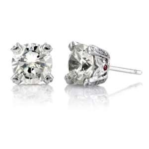  Camis CZ Stud Fashion Earrings   Round Cut 4 TCW with 