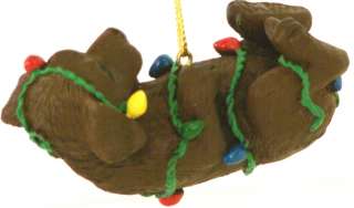   Wrapped in CHRISTMAS LIGHTS Resin ORNAMENT Puppy by BIG SKY CA  
