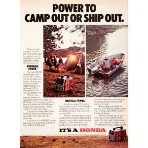  1980 Ad Honda Portable Generator Camping Boating Fishing 