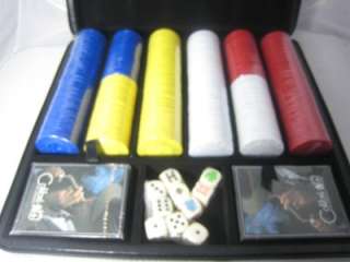 Colibri Black Leather Travel Cigar Humidor Poker Set  