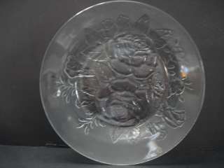 FIRNA INDONESIA GLASS BOWL FROSTED & CLEAR ROSES  