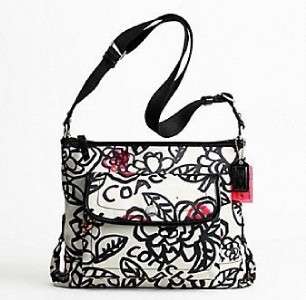   COACH   DAISY FLOWER GRAFFITI FILE HANDBAG in the color BLACK/MULTI