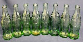 Vintage Yellow Coca Cola Box with 24 Glass Bottles