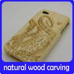 Natural Bamboo wood wooden carved hard case cover housing for iphone 4 