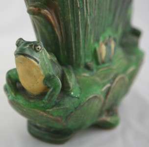 WELLER COPPERTONE 8.25 x 9 2 FROG PILLOW VASE FABULOUS & MINT  