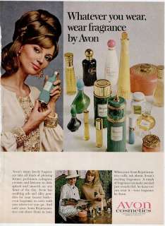 1967 AVON COSMETICS FRAGRANCE BOTTLE PERFUME PRINT AD  