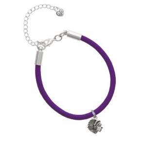   Small Indian   Mascot Charm on a Purple Malibu Charm Bracelet Jewelry
