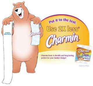  Charmin Basic Toilet Paper 4 Double Rolls, (Pack of 12 