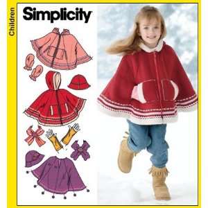  SIMPLICITY PATTERN 4812 CHILDS PONCHO, HAT, SCARF, ARM 