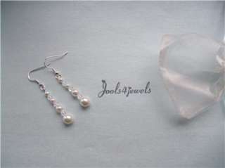 Wedding/Bride/Bridesmaid Crystal & Pearl Drop Earrings  