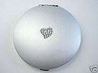 Dancing Heart Clear Crystal Silver tone Compact Mirror