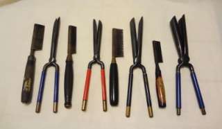 Lot Of Old Vintage Curling Irons & Combs  