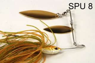 These spinnerbaits are ideal for smallmouth and spotted bass, small to 