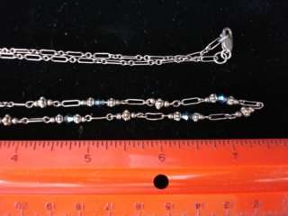   OLD STOCK SILVER STERLING 925 NECKLACE CUSTOM CRYSTAL 26LINK  