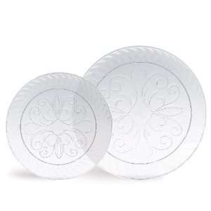   Party By Amscan Clear Plastic Fluted Dinner Plates 