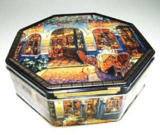 European Cafes Au Bon Chabrot Jacobsens Bakery Embossed Tin Container 
