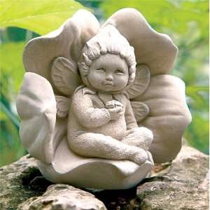   Angel, Baby, Flower Blossom   Collectible Plaque   Concrete Sculpture
