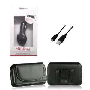  Connect 4G Premium Pouch Case + OEM CAR CHARGER, USB Data Sync Cable 