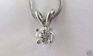 Ladies PLATINUM Necklace w/ Diamond Solitaire Pendant  