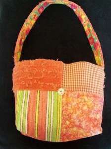 Apricot and Peach Summer Cloth Handbag Purse  