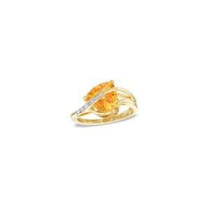 ZALES Trillion Cut Citrine and Diamond Accent Ring in 14K Gold Vermeil 