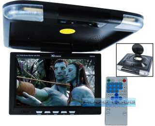   OVERHEAD WIDE SCREEN ROOF MOUNT DVD PLAYER LCD TFT MONITOR VIDEO BLACK