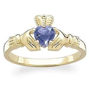  December Birthstone Claddagh Ring, Size 5 Jewelry