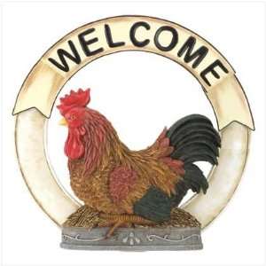    Country Rooster Welcome Sign Decorative Wall Plaque
