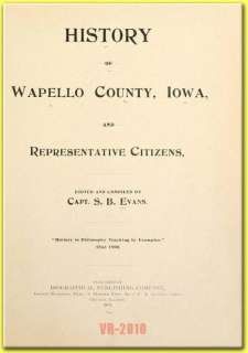   County, Iowa and Representative Citizens {1901} IA History Book on CD