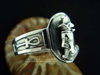 Egypt Silver Jewelry God Geb w/ ANKH Ring 91/2  