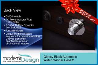 Glossy Black 2 Automatic Watch Winder Case  