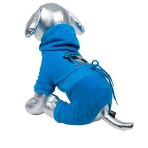 Designer Dog Apparel   Terrycloth Jumpsuit for Dogs   Turquoise   Size 