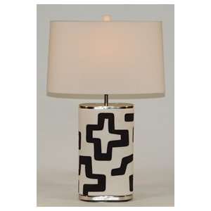   & Cream Cadence Leather Oval Designer Table Lamp