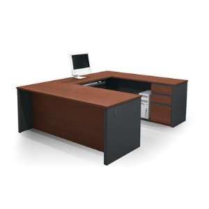   Prestige + U Shape Wood Computer Desk with Pedestal